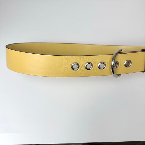 Coach Wide Leather Belt Light Yellow with Silver Grommets M 3980 main image 9